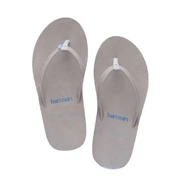 Hari Mari Womens Flips Flops Size 7 Fields Sandal Gray Blue Pink NEW Leather - Picture 5 of 9